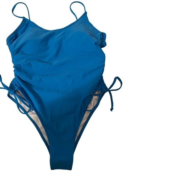 NWOT One Piece Swimsuit Ruched High Cut Tummy Control Suit New Never Worn - Picture 3 of 6
